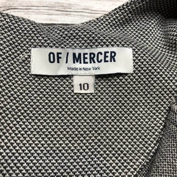 OF/MERCER Textured Fitted Shift Mini Dress Size 10 Zippers Black Grey Gray Zip - Picture 9 of 14